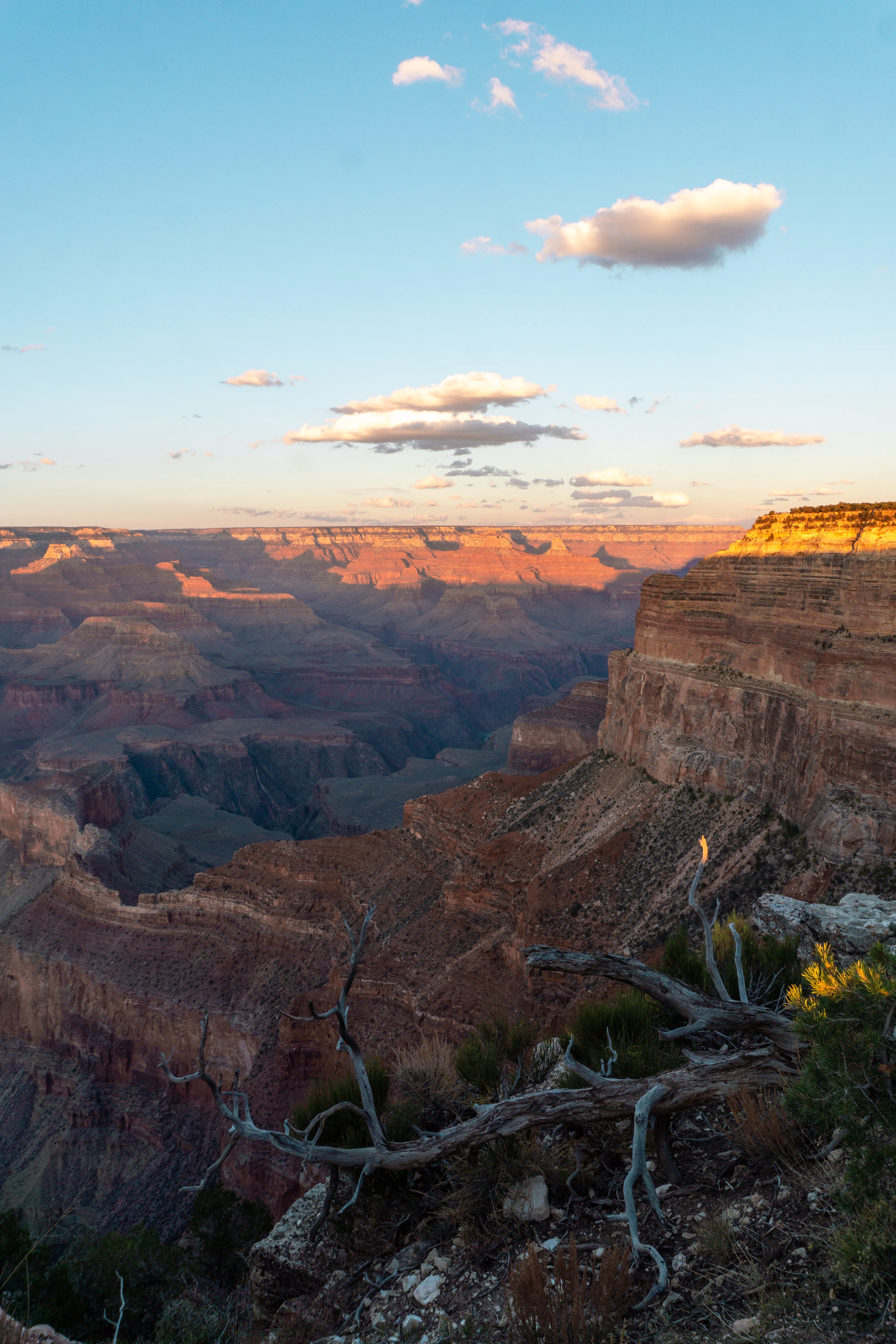 alt: Looking down into the Grand Canyon from the South Rim Pima Point.